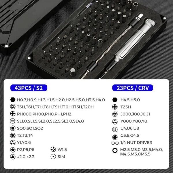 UF Tools KS-800088 Hassas 89 Parça Elektronik Onarım Tornavida Seti