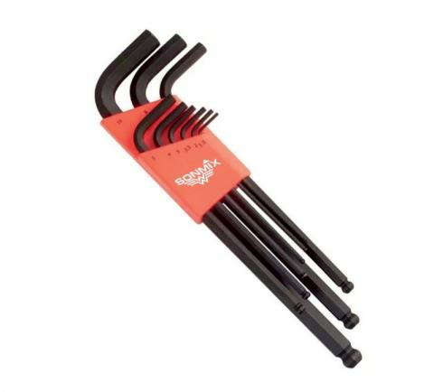 SONMİX 9 Parça Misket Başlı Profesyonel Uzun Allen Takımı 180 mm.
