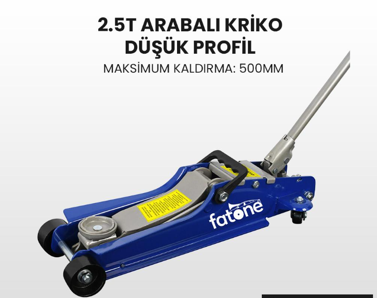 FATONE 2,5 Ton Arabalı Kriko Düşük Profil
