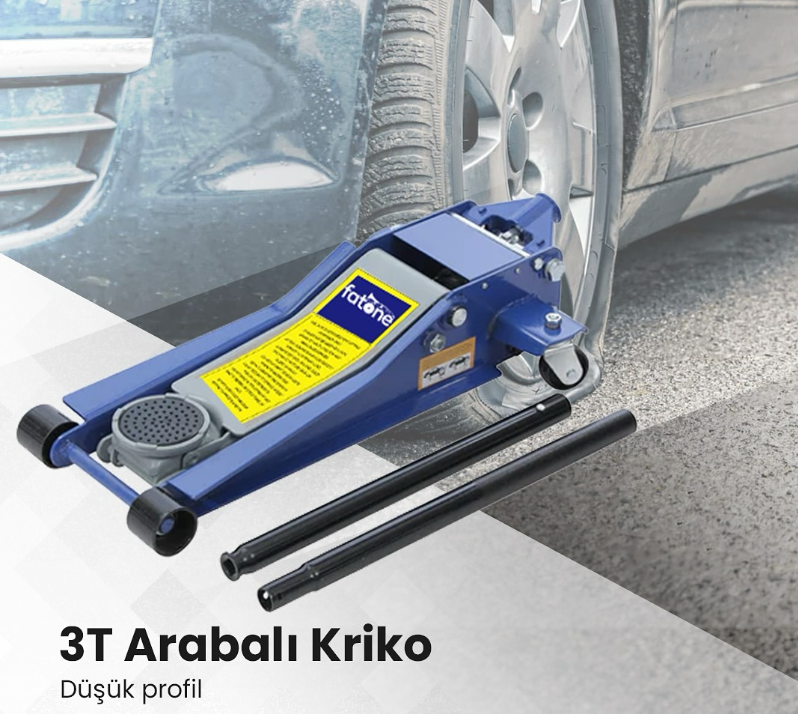 FATONE 3 Ton Hidrolik Arabalı Garaj Kriko Düşük Profil