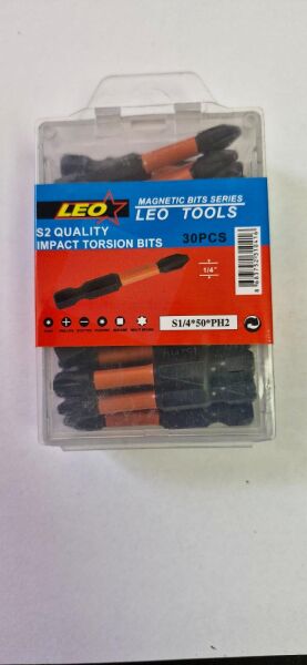 LEO 30 Adet Endüstriyel Mıknatıslı Bits Uç Ph2 50 mm Vida Sökme Yıldız Matkap Vidalama Ucu S2 Çeliği