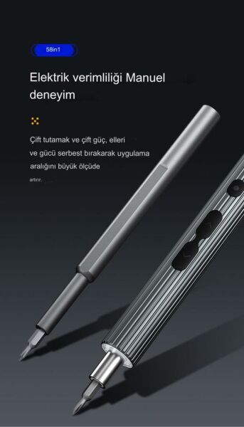 UF TOOLS 882058 58 Parça Hassas Elektrikli Tornavida Seti S2 Çelik Uçlu Taşınabilir Tornavida