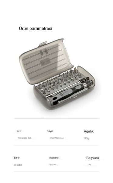 UF TOOLS KS-840084 32 Parça Taşınabilir Şeffaf Kutulu Hassas Manyetik Mini Tornavida Seti