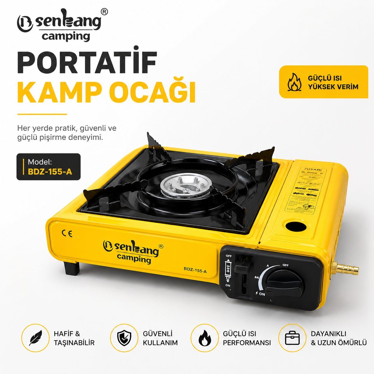 Senbang Camping Portatif Kamp Ocağı Taşınabilir Piknik Ve Kamp Ocak Sarı