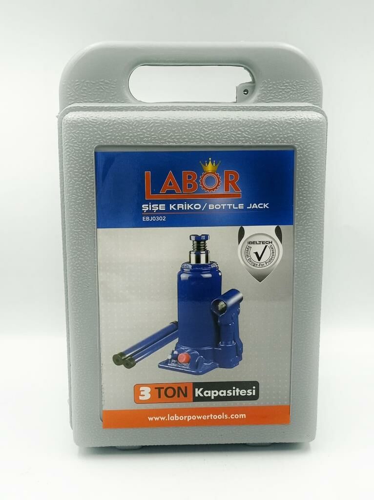 LABOR Hidrolik Şişe Kriko 3 Ton Plastik Kutulu