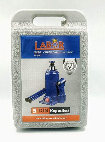 LABOR Hidrolik Şişe Kriko 5 Ton Plastik Kutulu